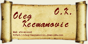 Oleg Kecmanović vizit kartica